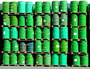 green-oil-barrels